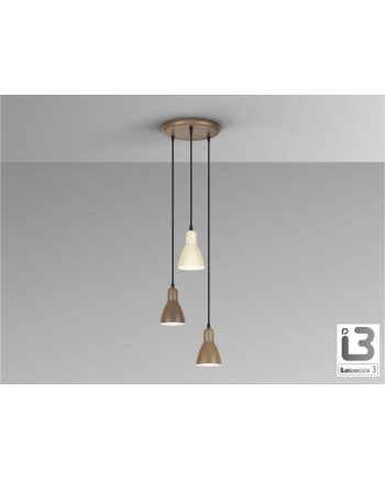 I3-AFRA- LAMPARA 3L -MARRON/CREMA